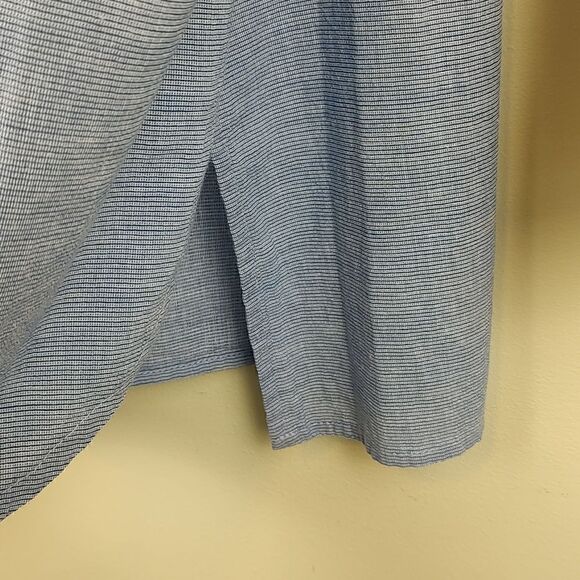 Fresh Produce Blue Cotton Button Front Popover Tunic Blouse Top - Picture 8 of 14